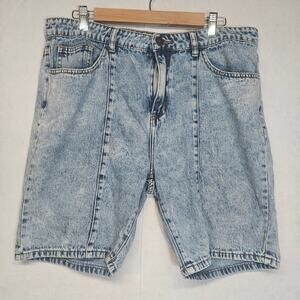 Cowboy Stars Acid Wash Bermuda Jeans Shorts